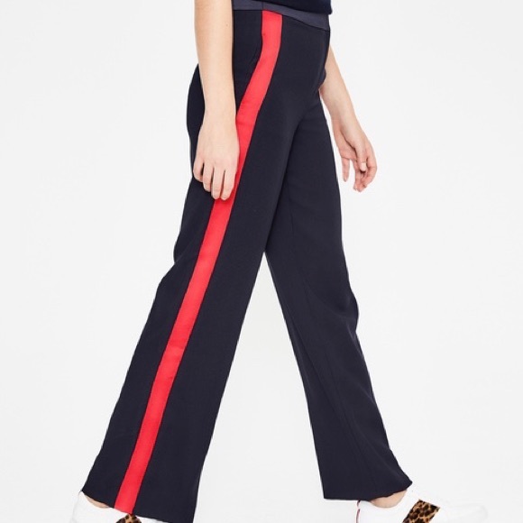 Boden Navy & Red Exeter Wide Leg Pants - Picture 4 of 6